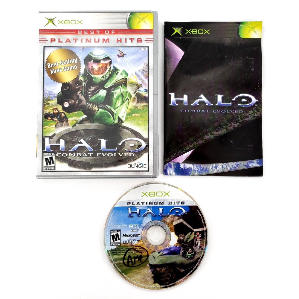 Halo: Combat Evolved (Microsoft Xbox, 2001) Platinum Hits Complete Tested Works